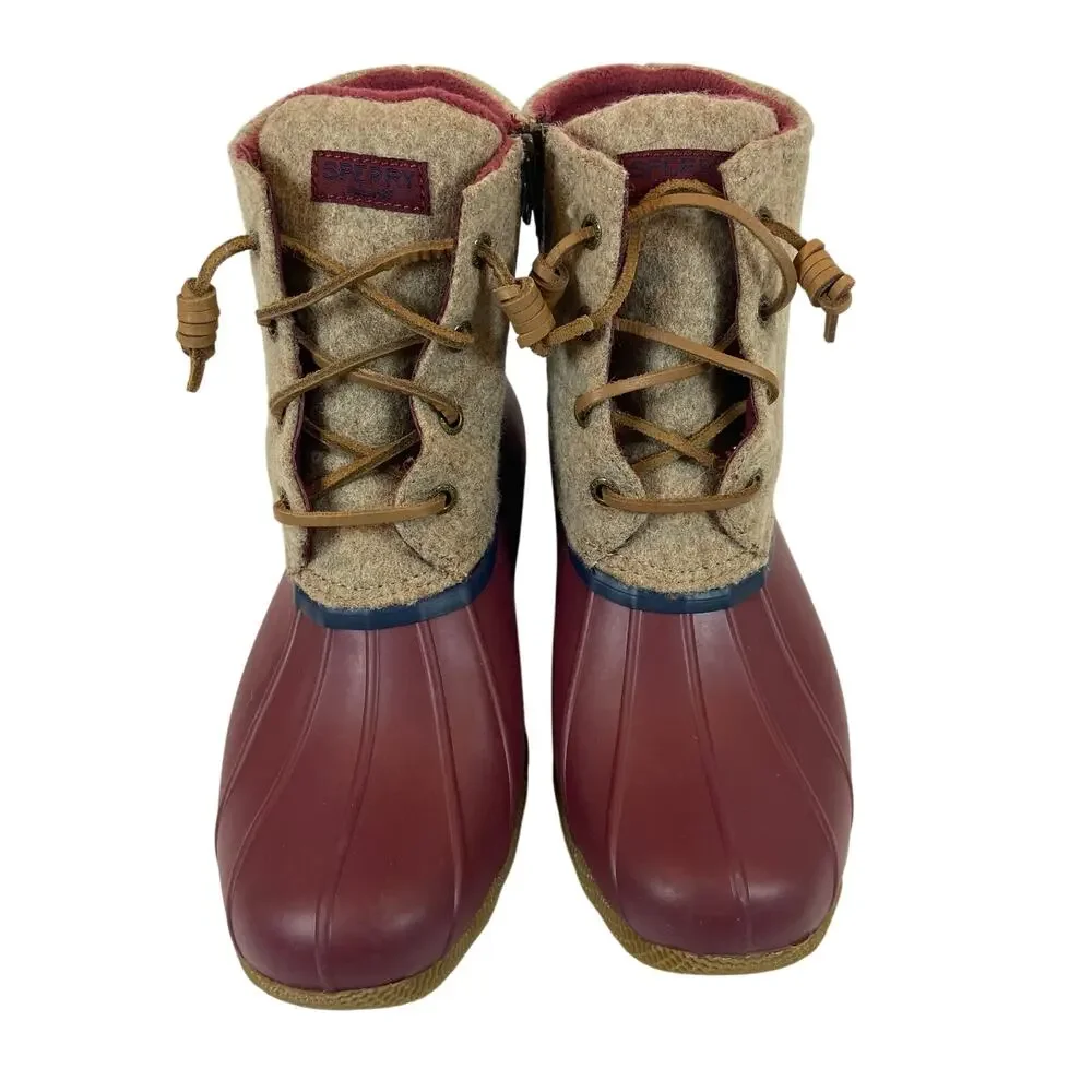 Sperry Top Sider Wool Saltwater Duck Boots Women's Size 8